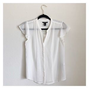 White Button-Down Blouse